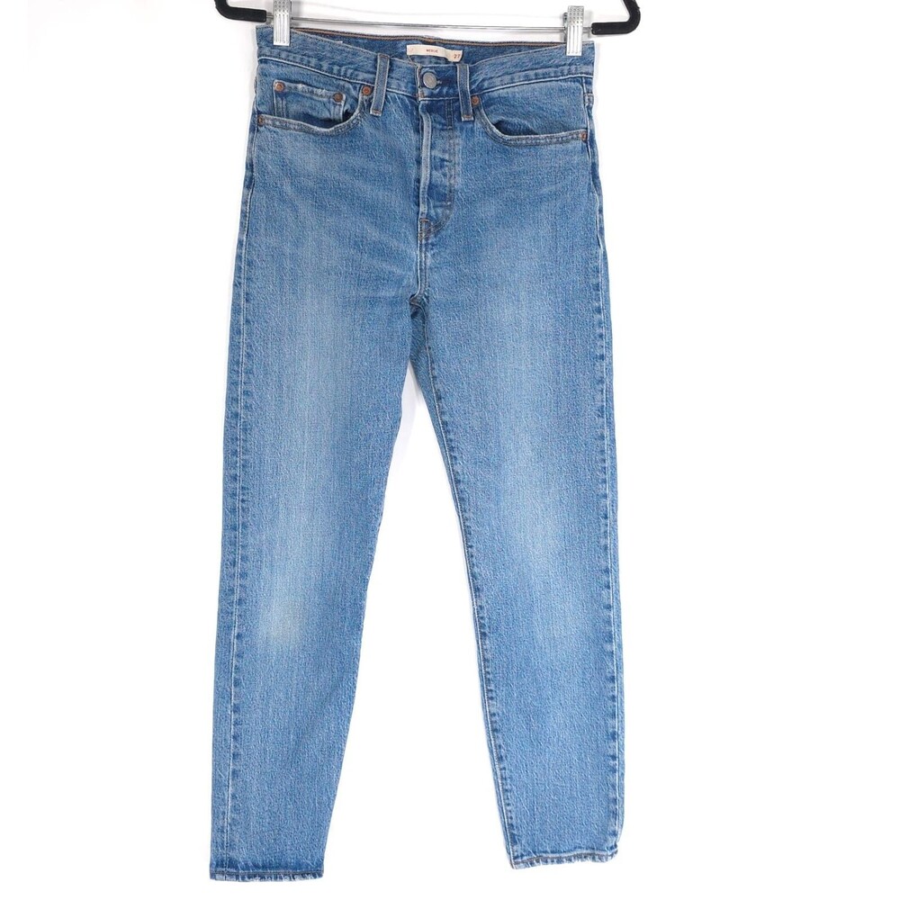 LEVIS PREMIUM Wedgie Jeans Size 27 High Rise Straight Blue Denim‎ Women's 22861